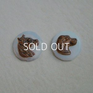 画像2: 16mm White Opal Horse Head cameo