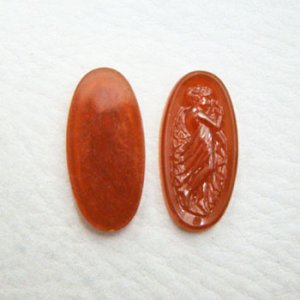 画像1: 30x15 OV "Carnelian" Lady plastic cameo