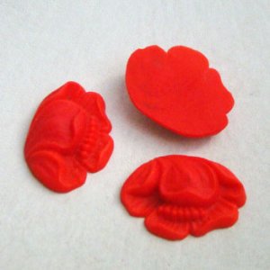 画像1: 28x20 Victorian Rose cabochon "Red"