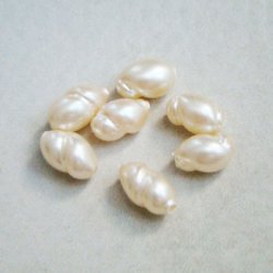 画像1: "Off White" 11x7 oval swirl pearl 