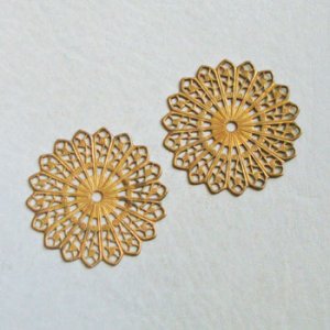 画像1: brass 35mm flat filigree