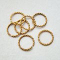 2pcs brass 15mm twisted wire ring