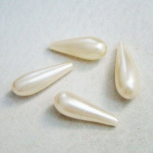 画像1: 26x9 "Off White" hollow glass drop pearl