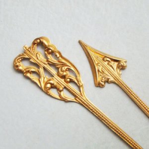 画像2: brass 127x25 Arrow stamping