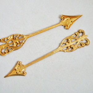 画像1: brass 127x25 Arrow stamping
