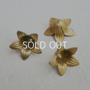 画像1: brass 21mm 5-petal flower