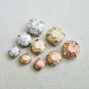 画像1: 2pcs 6mm/ 8mm/ 10mm foiled acrylic preset stone