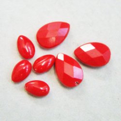 画像2: 2pcs 12x8 Red Coral drop beads