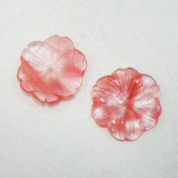 画像1: 29mm faux Strawberry Quartz flower