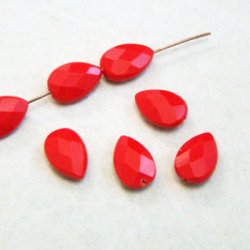 画像1: 2pcs 12x8 Red Coral drop beads