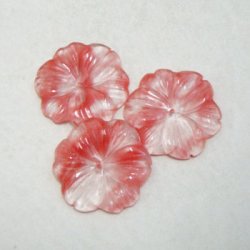 画像2: 29mm faux Strawberry Quartz flower