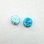 画像1: 8mm painted bone cabochon "Blue Rose" (1)