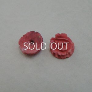 画像1: 11.5mm painted bone cabochon "Antique Rose"