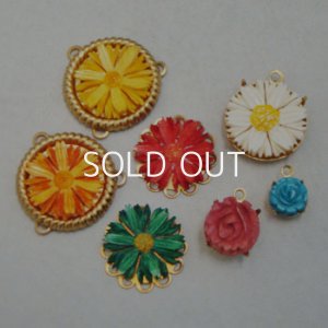 画像2: 11.5mm painted bone cabochon "Antique Rose"