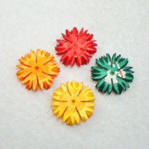 画像2: 17.5~18mm Red painted bone cabochon "Marguret"