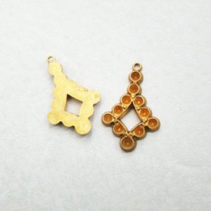 画像1: 23x15 brass kite shape setting charm