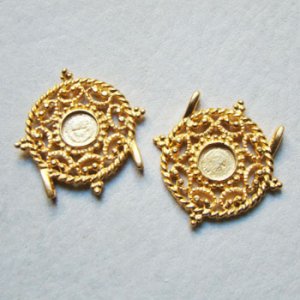画像1: 28x28 filigree setting pendant