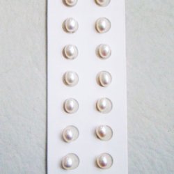 画像2: 1pair 6.5~7mm 1/2 drilled fresh water pearl