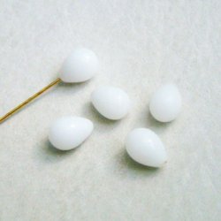 画像1: 10×7 Alabaster 1/2 drilled drop beads