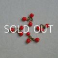 2pcs 4mm Red baroque beads cluster