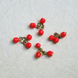 画像1: 2pcs 4mm Red baroque beads cluster