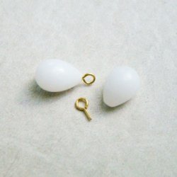 画像2: 10×7 Alabaster 1/2 drilled drop beads