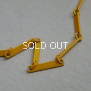 画像2: Yellow enameled flat bar link chain