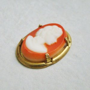 画像2: 25x18 "Coral/ Ivory" lady cameo