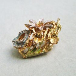 画像3: enameled brass floral brooch finding