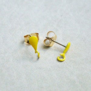 画像1: Yellow tiny tear enameled pierce finding