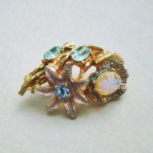 画像4: enameled brass floral brooch finding