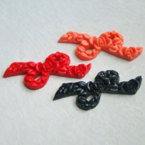 画像1: 43x22 floral Bow cabochon