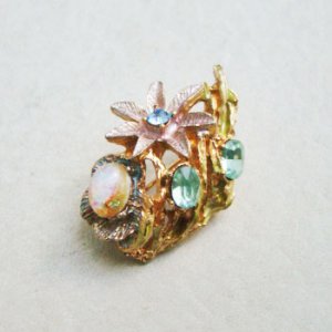 画像5: enameled brass floral brooch finding