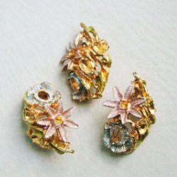 画像2: enameled brass floral brooch finding