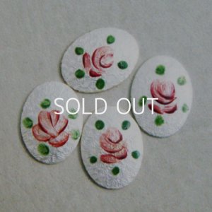 画像2: 18x13.5 OV guilloche enamel floral cabochon