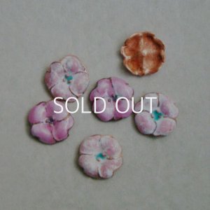 画像1: 13mm "Rose Pink/ White" enameled flower