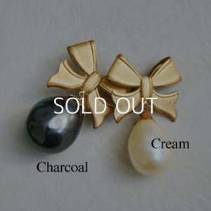 画像2: Bow & drop pearl pierce set