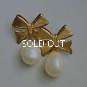 画像3: Bow & drop pearl pierce set