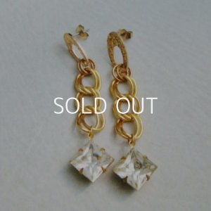 画像1: chain & square stone pierce set "B"
