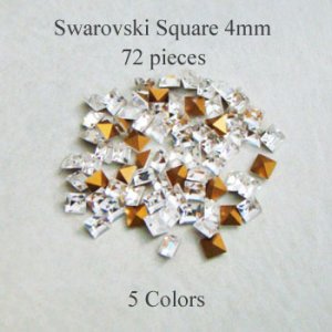 画像1: 72pcs VSW square 4mm rhinestone