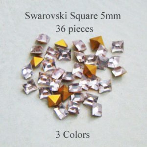 画像1: 36pcs SW #4400 square 5mm rhinestone