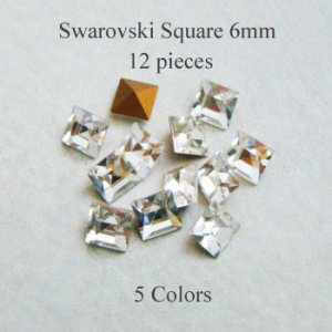 画像1: 12pcs VSW #4400 square 6mm rhinestone