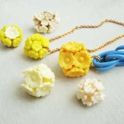 画像3: 2pcs 8mm "Matte Yellow" flower beads