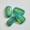 画像2: 16x8 Green millefiori window cut beads (2)