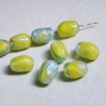 14x9.5 "Blue/ Yellow" baroque oval beads 