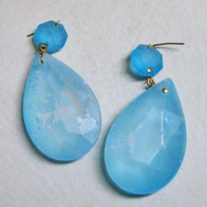 画像1: large chandelier drop "Frost Blue"