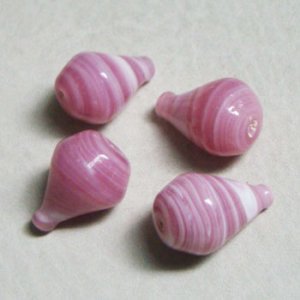 画像1: 19x13 Mauve swirl drop beads