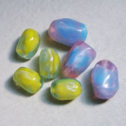 画像3: 14x9.5 "Blue/ Yellow" baroque oval beads 