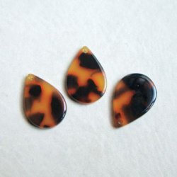 画像1: 21x15 Tortoise acetate flat drop beads