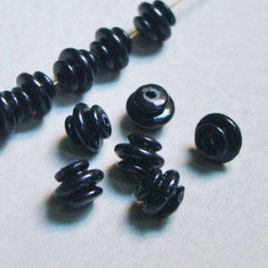 画像2: 4pcs 10x8 Black acrylic triple rondel